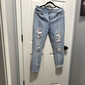 Judy Blue Skinny Distressed Blue Jeans